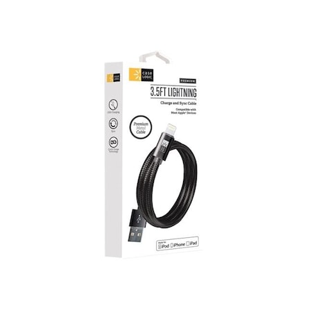 Bytech Bytech CLLPCA102BK MFI Lightning Chrome Spiral Cable; Black CLLPCA102BK
